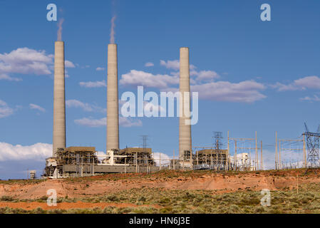 Navajo Generating Station, a coal-fired steam plant near Page, Arizona. Stock Photo