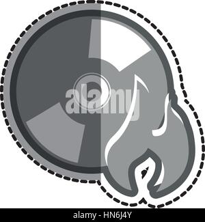 cd with flame icon vector illustration design Stock Vector