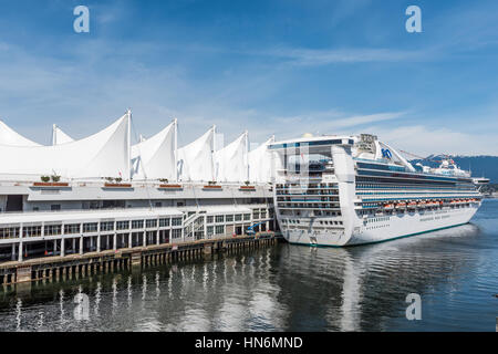 Vancouver, Canada - April 19, 2016: Star Princess cruise ship in city port in Canada Place Stock Photo