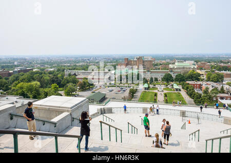 Montreal, Canada - July 25, 2014: Saint Joseph's Oratory of Mount Royal with steps and people Stock Photo