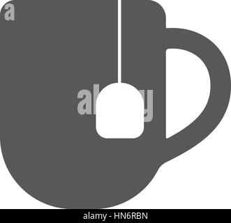 Cup with tea bag icon isolated on background. Modern flat pictogram, business, marketing, concept. Trendy Simple vector symbol for web site design or  Stock Vector