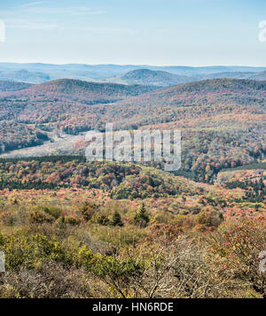 Appalachian mountain valley view in West Virginia from Spruce Knob Stock Photo