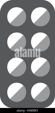 Medical Pill Box Gray Vector illustration Icon On White Background Stock Vector