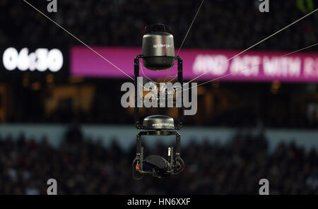 Spidercam during the RBS 6 Nations match at Twickenham Stadium, London. Stock Photo