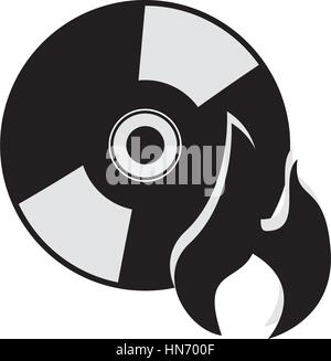 cd with flame icon vector illustration design Stock Vector