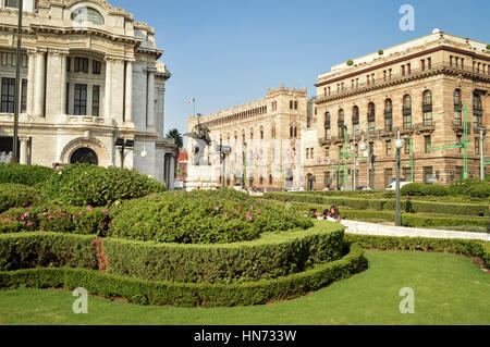 Mexico City, Mexico - November 3, 2014: People spend time in front of the famous Palace of Fine Arts near Alameda Central Park in Mexico city Stock Photo