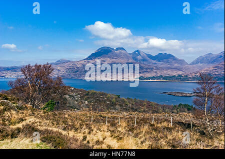 Famous Torridon mountain Beinn Alligin at Loch Torridon Scottish Highlands Scotland UK Stock Photo