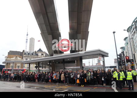 Subway Queue Inuk Commuters queue at Vauxhall underground station, London, as a 24-hour ...