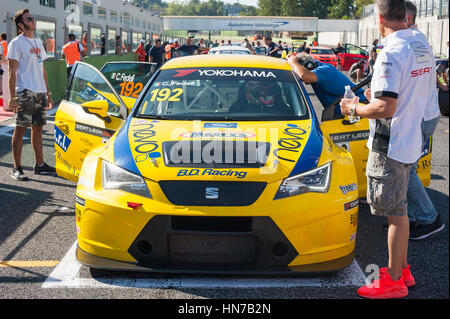 Vallelunga, Rome, Italy. September 4th 2016. Seat Leon Italian Cup: driver Carlotta Fedeli on starting line Stock Photo