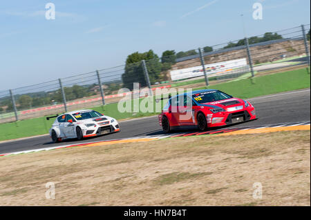 Vallelunga, Rome, Italy. September 4th 2016. Seat Leon Italian Cup: cars in action during race Stock Photo