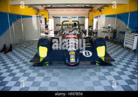 Vallelunga, Rome, Italy. September 4th 2016. Sport Prototype italian championship: car inside paddock pit Stock Photo