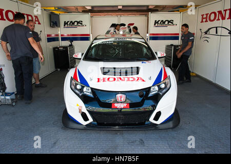 Vallelunga, Rome, Italy. September 4th 2016. Italian Touring Championship: driver Roberto Colciago's Honda Civic in the pit Stock Photo