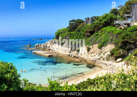 Clear water and beach at Sperone, Corsica, France Stock Photo