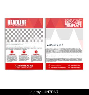 Abstract Red Color Flyer Design Template Stock Vector