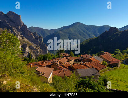 Cucayo a mountain village in the Picos de Europa National Park in Cantabria northern Spain Stock Photo