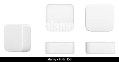 Group of blank boxes. Retail package mockup set. Isolated on white. 3d rendering Stock Photo