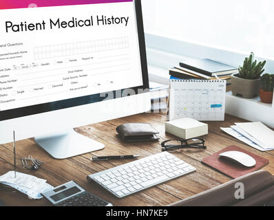 Patient Medical History Form Concept Stock Photo