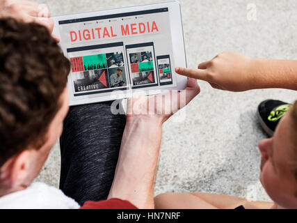Digital Media Connecting Internet Network WWW Concept Stock Photo