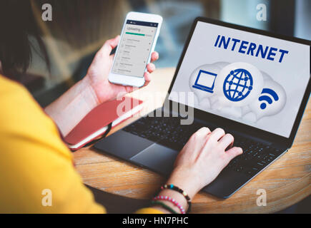 Internet Wireless Connection Icons Concept Stock Photo