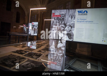 Turin, Piedmont, Italy. 9th Feb, 2017. Photographic Exhibition of 150 Years ''La Stampa'' at Palazzo Madama in Turin, Italy Credit: Stefano Guidi/ZUMA Wire/Alamy Live News Stock Photo
