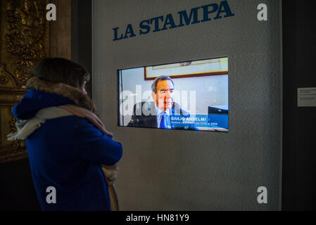 Turin, Piedmont, Italy. 9th Feb, 2017. Photographic Exhibition of 150 Years ''La Stampa'' at Palazzo Madama in Turin, Italy Credit: Stefano Guidi/ZUMA Wire/Alamy Live News Stock Photo