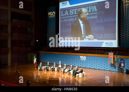 Turin, Piedmont, Italy. 9th Feb, 2017.  Celebration of 150 years of La Stampa at Auditorium Lingotto in Turin, Italy Credit: Stefano Guidi/ZUMA Wire/Alamy Live News Stock Photo