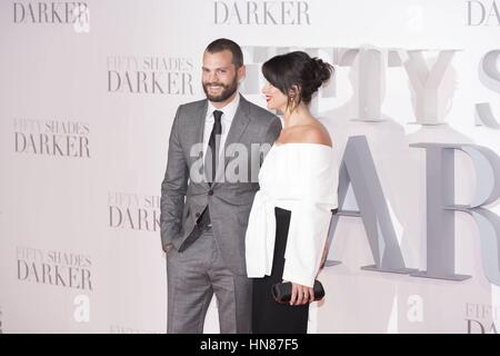 London, UK. 09th Feb, 2017. Jamie Dornan and Amelia Warner attend ‚ Fifty Shades Darker  UK Premiere - London, England (09/02/2017) | usage worldwide Credit: dpa/Alamy Live News Stock Photo