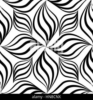 Abstact vector seamless pattern. Floral line swirl geometric texture. Stylish abstract ornamental background Stock Vector