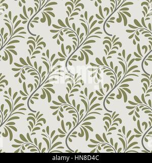 Abstact vector seamless pattern. Floral ornamentlal leaves texture. Stylish abstract background Stock Vector