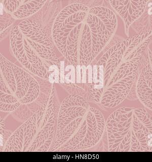 Flourish tiled pattern. Floral retro background. Curved tree branch with fantastic  leaves . Wonderland motives of the paintings of ancient Indian fab Stock Vector