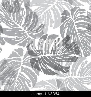 Abstact vector seamless pattern. Floral jungle palm leaves texture. Stylish abstract background Stock Vector