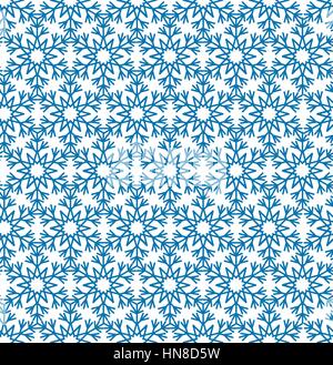 Abstract seamless pattern with circular line ornament Swirl geometric oriental doodle texture. Ornamental snowflakes mosaic background. Stock Vector