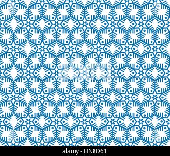 Abstract seamless pattern with circular ornament Swirl geometric oriental doodle texture. Ornamental snowflakes mosaic background. Stock Vector