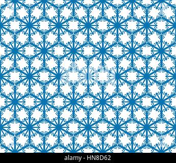 Abstract seamless pattern with circular ornament Swirl geometric oriental doodle texture. Ornamental snowflakes mosaic background. Stock Vector