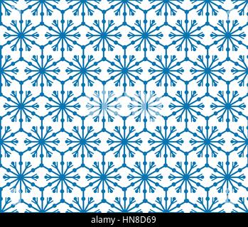 Abstract seamless pattern with circular ornament Swirl geometric oriental doodle texture. Ornamental snowflakes mosaic background. Stock Vector