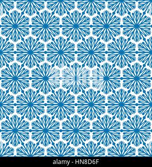 Abstract seamless pattern with circular ornament Swirl geometric oriental doodle texture. Ornamental circle template with floral mosaic background. Stock Vector
