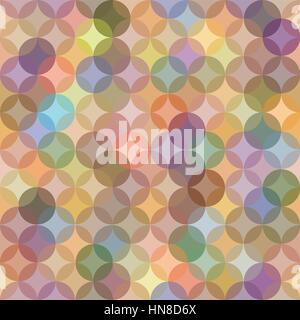 Abstract seamless pattern with circular ornament Swirl geometric doodle texture. Ornamental circle mosaic background. Stock Vector