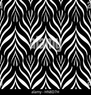 Floral line black seamless pattern. Geometric classical antique ornament. Ornamental stylish background. Abstract stripe tile texture Stock Vector
