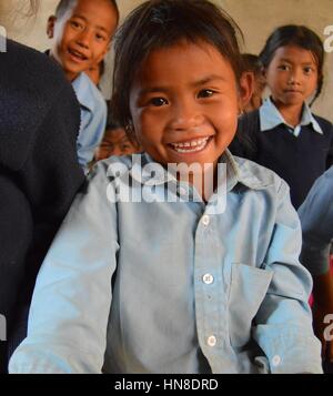 Young Nepalese pupil -  Nuwakot - Nepal Stock Photo