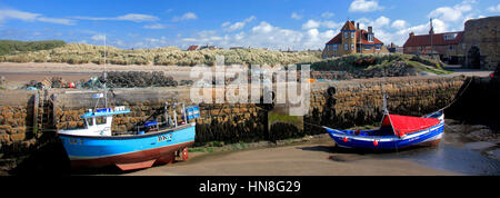 Beadnell village Harbour, North Northumbrian Coast, Northumbria County, England, UK Stock Photo