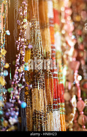 close up bright braslets in touristic market nicaragua Stock Photo