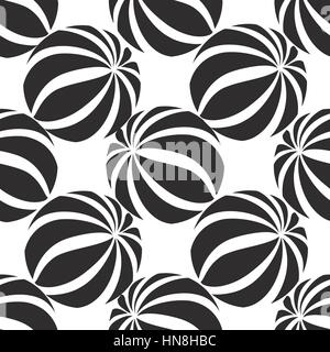 Abastract geometric balls seamless pattern. Circle grid texture for wallpaper, surface or cover. Black and white background. Abstraction wallpaper Stock Vector
