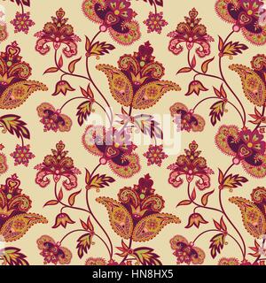 Floral seamless pattern. Abstract flower background. Floral seamless texture with flowers in oriental style. Stock Vector