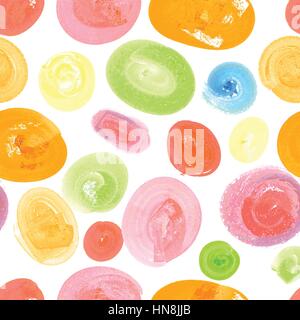 Abstract watercolor semess patern. Geometric textured background Stock Vector