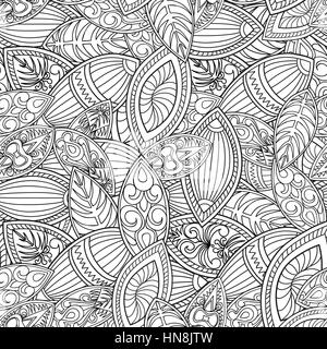 Abstract floral ethnic pattern. Geometric ornament. Oriental seamless background. Stock Vector