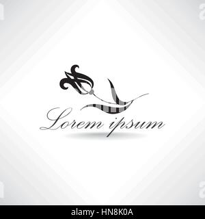 Abstract flower logo. Floral icon. Beauty spa label design. Stock Vector