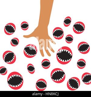 Danger concept. Halloween background Stock Vector