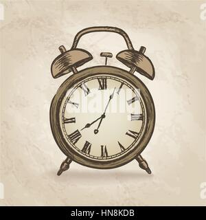 Clock concept in retro style. Watch vintage. Stock Vector