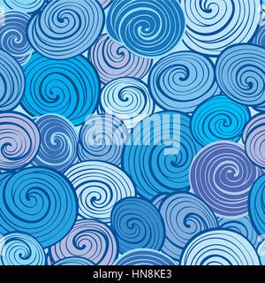 Wave seamless pattern. Abstract geometric tiled background. Black and white texture. Stock Vector