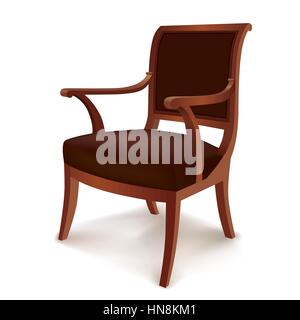 Armchair. Vintage Chair in Retro Style Isolated on White Background. Stock Vector